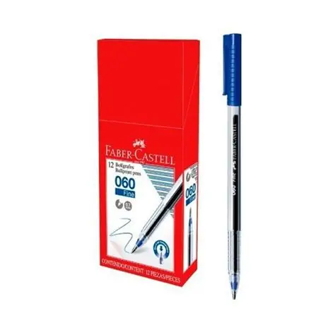 BOLIGRAFO PUNTA FINA 0.60 AZUL X 12 UNIDADES